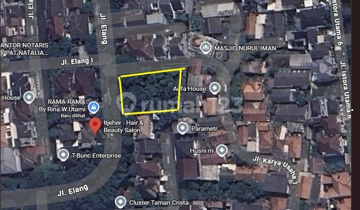 Kavling Komersial di Jalan Elang Raya Bintaro Siap Cocok U Resto Padel Supermarket Cafe Klinik