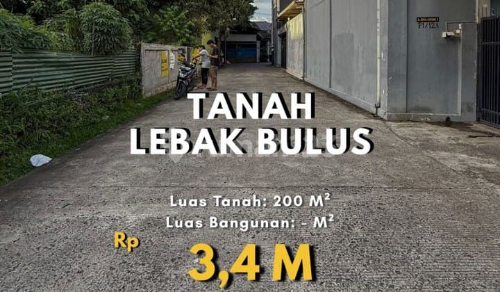 Tanah Kavling 200 Sqm, Dkt Stasiun MRT Lebak Bulus