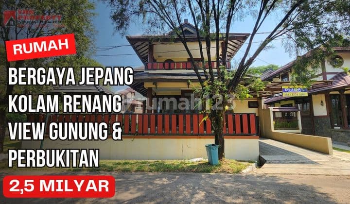 Rumah Bergaya Jepang Dengan Kolam Renang Posisi Hook || 2,5 Milyar || View Gunung & Bukit || Cluster Taman Sakura Sentul City