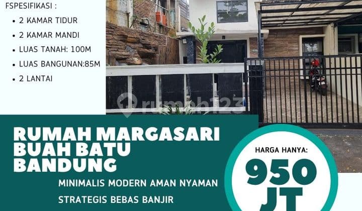 rumah di margasari buah batu kota bandung minimalis modern siap huni bebas banjir
