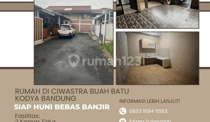 Rumah Murah di Ciwastra Buah Batu Kodya Bandung Siap Huni Banjir