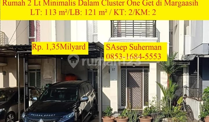rumah 2lt siap huni minimalis dalam cluster one gate di margaasih