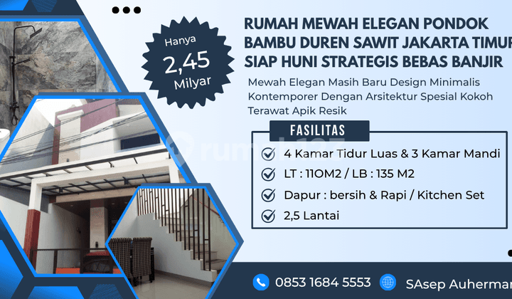 Rumah Mewah Elegan Pondokbambu Duren Sawit Jakarta Timur Siaphuni