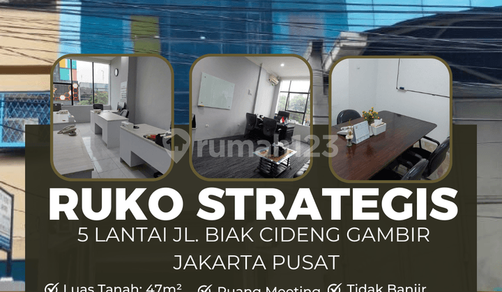 Ruko 5Lt di Ruko 5Lt di Jl. Biak Cideng Gambir Jak Pus Strategis