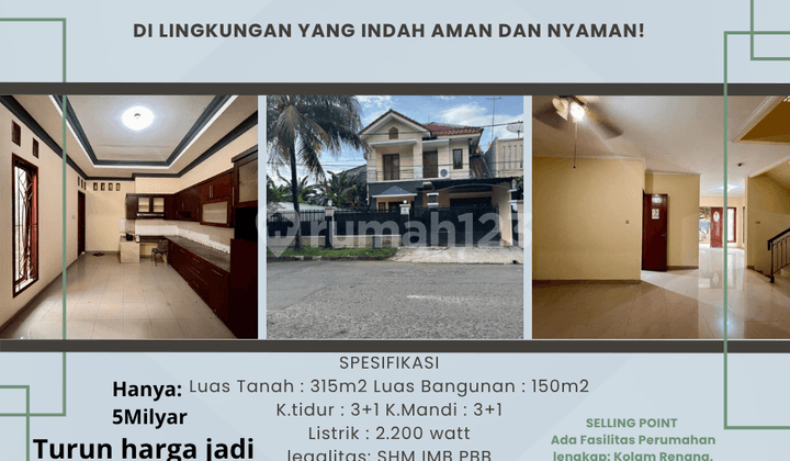 rumah 2lt di perumahan elit di cikunir jln ratna kota bekasi bebas banjir siap huni