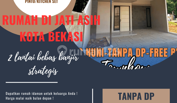 rumah di jati asih kota bekasi 2 lantai bebas banjir strategis