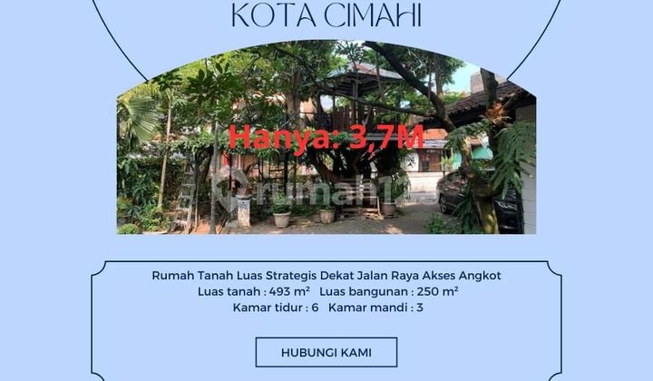 rumah tanah luas melong cimahi selatan kota cimahi lokasi strategis bebas banjir