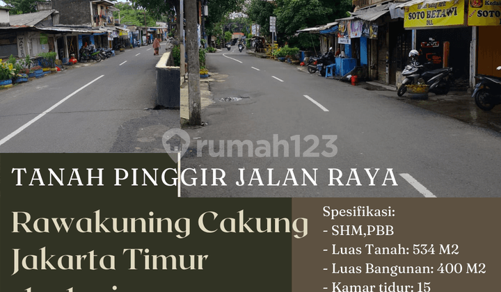 Tanah Pinggir Jln Raya Rawakuning Cakung Jakarta Timur Strategis