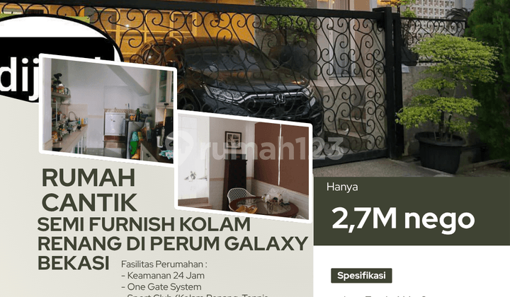 Rumah Kokoh Cantik Semi Furnish di Perumahan Galaxy Kota Bekasi