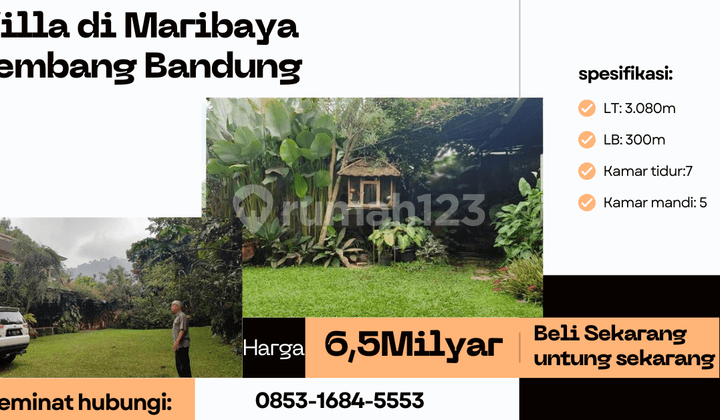 Villa di Lokasi Wisata Maribaya Lembang Bandung sejuk aman dan nyaman