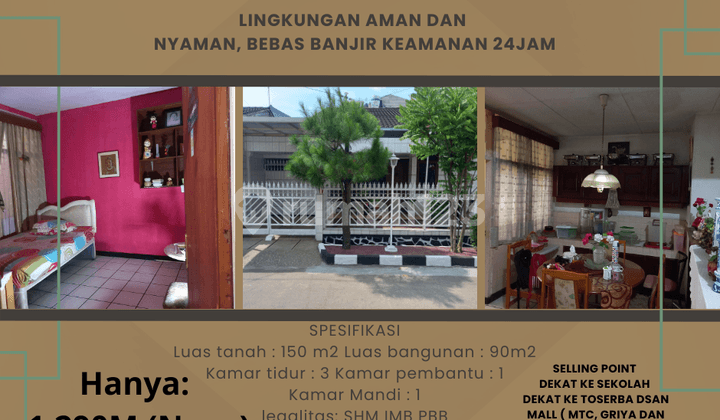 rumah di soekarno hatta kota bandung nobanjir siap huni aman dan nyaman