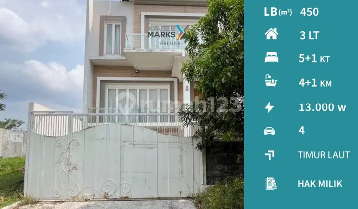 Dijual Rumah Megah 3 Lantai di Greenwood Boulevard Araya Malang