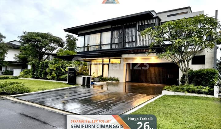 Semi-furnished New Strategic Spacious Modern 3 Floors Lift Cimanggis Depok Toll Road