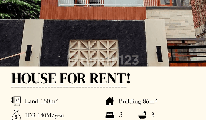 For Rent Brand New 3 Bed Unfurnished House Sanur Westside