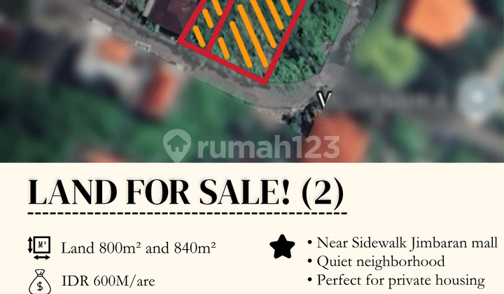 For Sale Land Jimbaran 8 Are And 8.4 Are Perfect For Housing