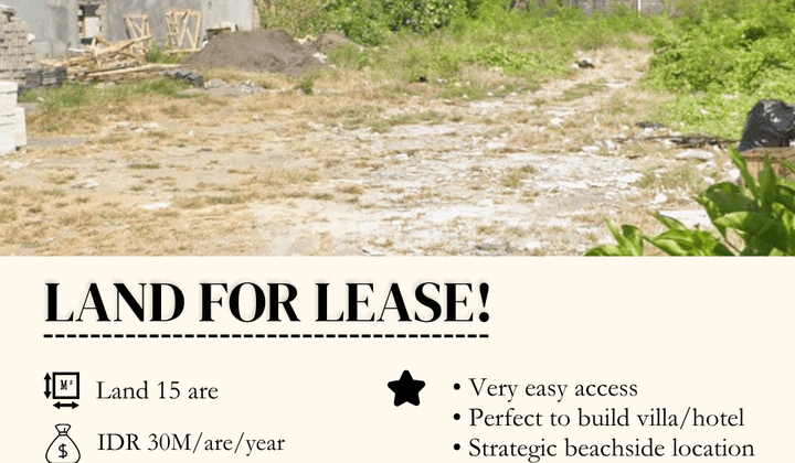 For Lease Rare 15 Are Land Sanur Beachside Strategic Location