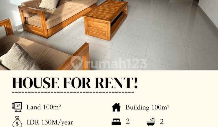 For Rent House In Sanur Westside 2Br Full AC With Water Heater