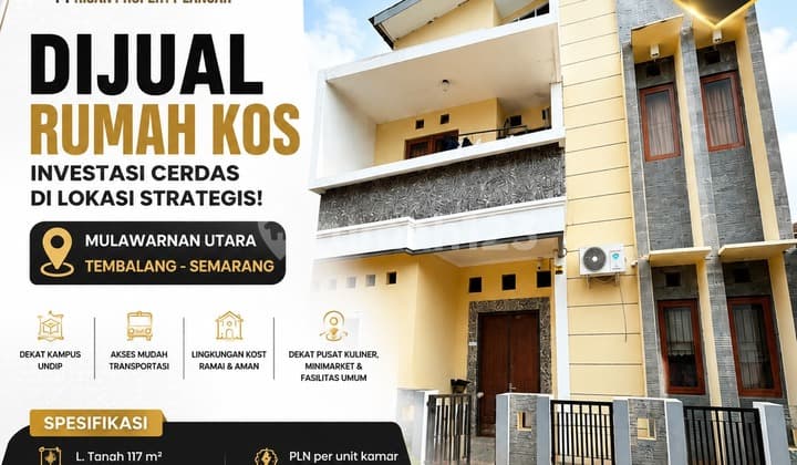 Dijual Rumah Kost Tembalang Dekat Undip 10 Kamar SHM