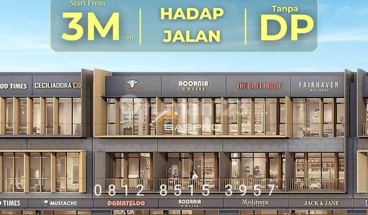 3Lantai Hadap Jalan - Ruko The Exquis BSD City KPR Free DP