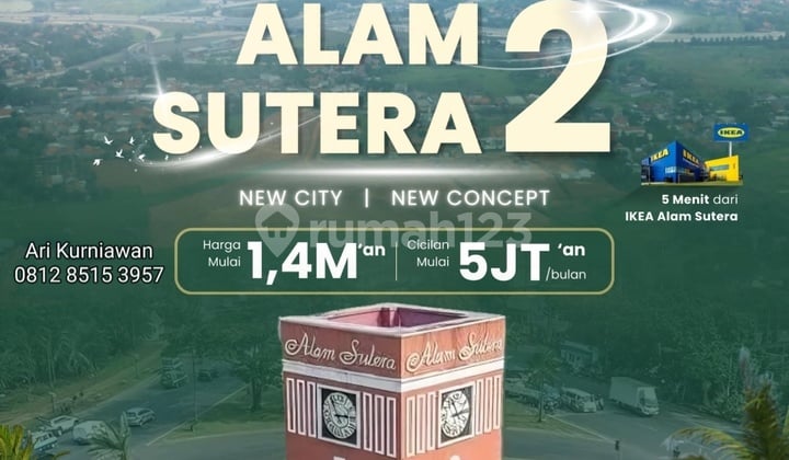 Rumah di Alam Sutera 2 By Sutera Rasuna 1,3Man Free Biaya Akad Cicil Dp&
