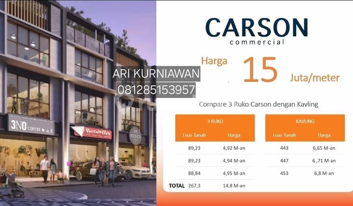 Kavling Komersial Carson Paling Murah Segading Serpong 13Jt/Mtr!!