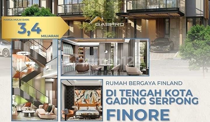 Finland-Style 3-Storey House at Finore Cluster, Summarecon Serpong, 3+4 Bedrooms, VAT-Free