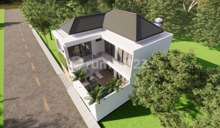 Villa Mediteranian Tropis Baru di Dekat Pantai Yeh Gangga Bali