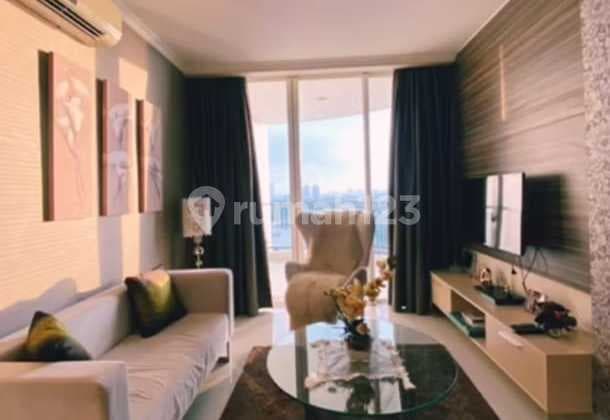 For Sale Beautiful Lux Well-Maintained Ready to Occupy Fully Furnished 10th Floor with Living Room, Dining, Kitchen, Service Area in Mansion Apartment Jakarta