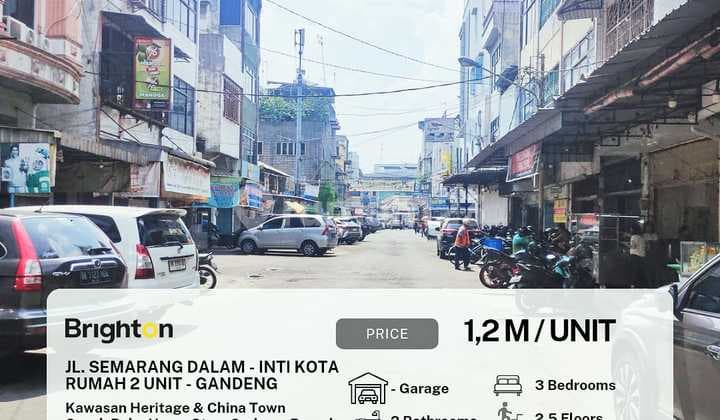 2 Units of Terraced House on Semarang Dalam Road in the City Center