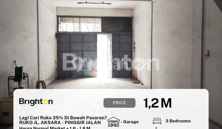 Ruko Strategis Tepat Berada di Jalan Besar Aksara Inti Kota Medan