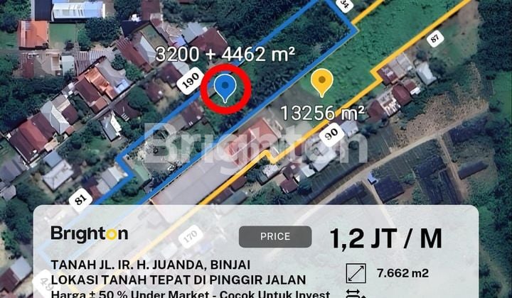 Di Jual Tanah Datar - Tanah Tepat Di Pinggir Jalan Besar Ir.H.Juanda ,Binjai