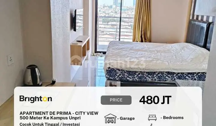 Apartemen De Prima Jl.gelas Full Furnished 500 M Ke Kampus Unpri