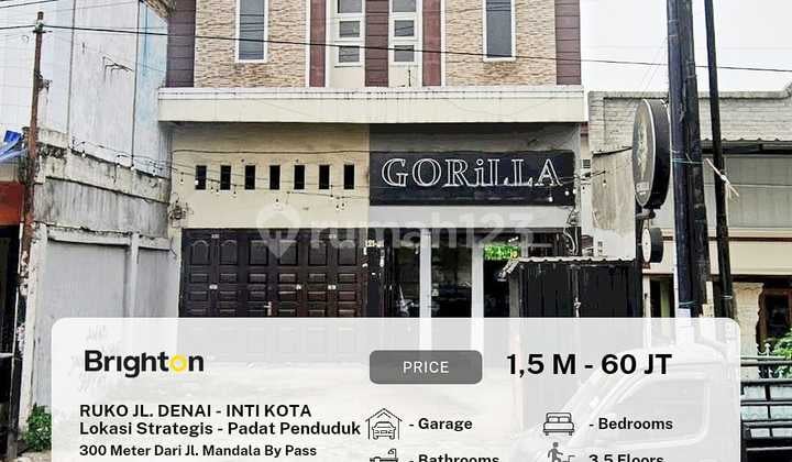 Di Jual/Sewa RukoBaru/RukoGandeng Jl.Denai,3 Menit dr Jl.Sutrisno