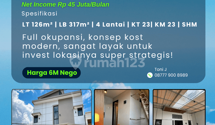 Brand New Boarding House, Revenue 52 Million Per Month, Buy and Profit Directly.