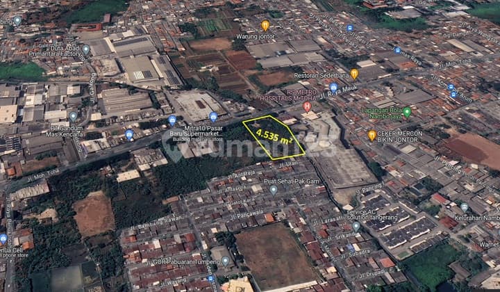 Dijual Murah Dibawah NJOP, Tanah Pinggir Jl Moh Toha Tangerang