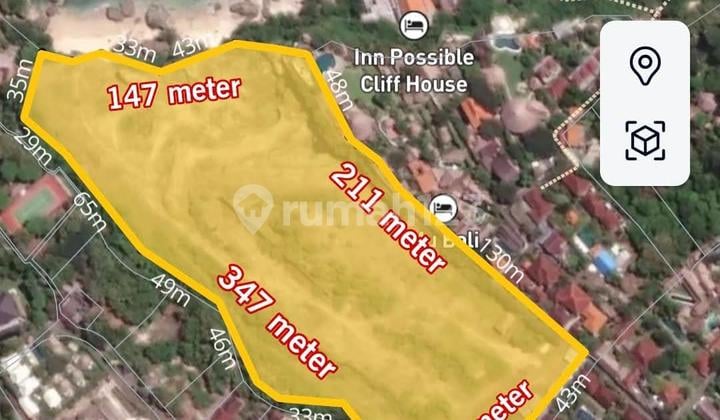 Tanah Strategis Pinggir Pantai Luas di Padang-Padang Beach Pecatu