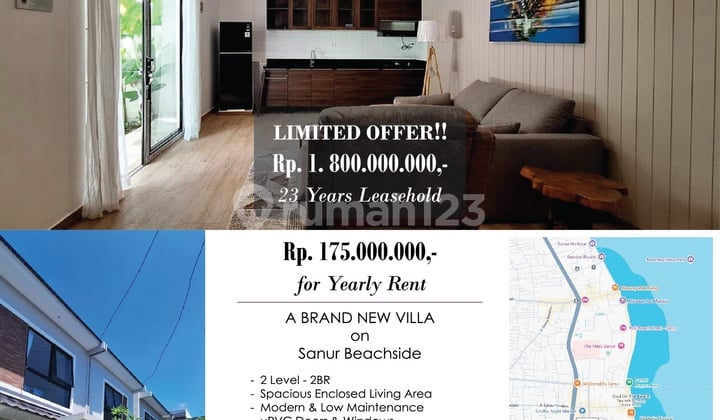 Fully Furnished 2-Bedroom Villa, One Gate Sanur Denpasar