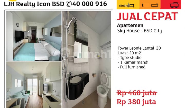 For Sale Studio Type Sky House Apartment in BSD City! Quick Sale!