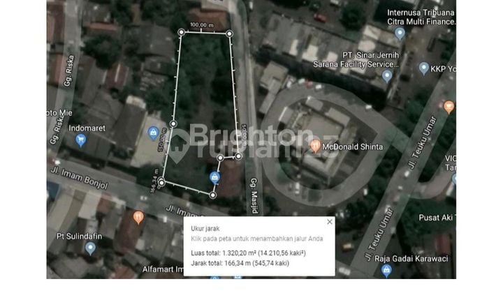 Vacant Land on Jalan Imam Bonjol 1320 M² Freehold Title