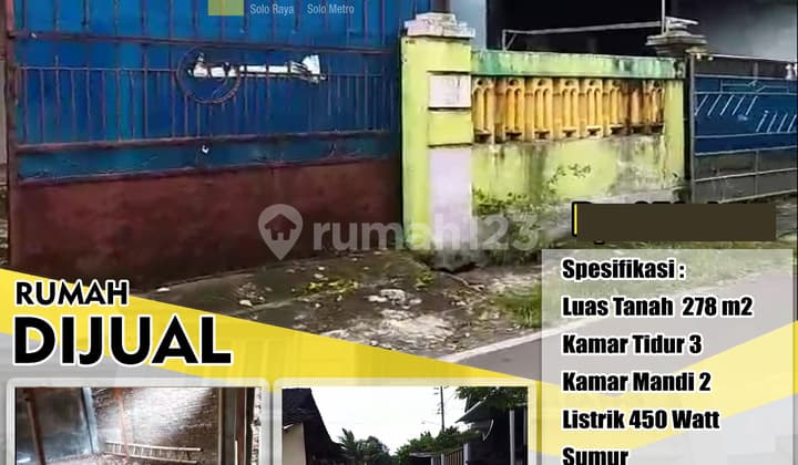 Dijual Tanah Bangunan Polokarto Ex Home Industri Batik