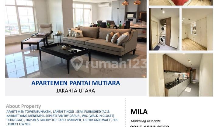 Apartemen Pantai Mutiara Bagus Harga Murah Semi Furnished