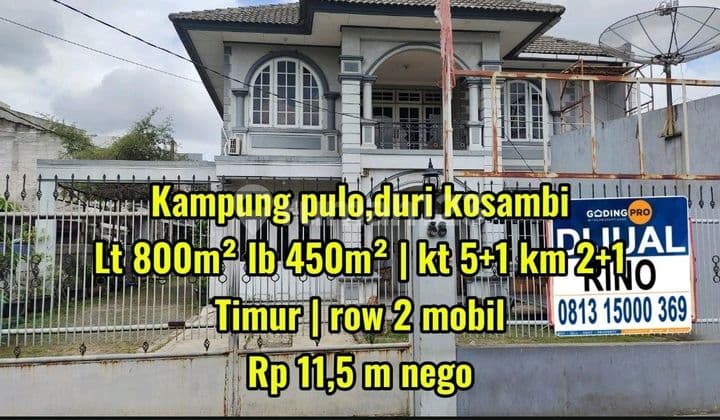 Golden Location! Negotiable Until Sold! Beside Greenlake! 2-Story House in Kampung Duri Kosambi, West Jakarta