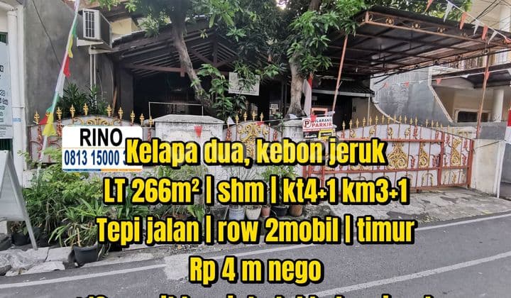 Rumah Lama Tepi Jalan Cocok untuk Kost Kelapa Dua Jakarta Barat