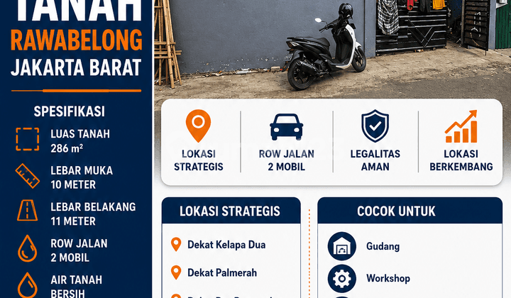 Strategic Land Calculation House Price 9.5m Negotiable Jalan Nuh Rawabelong West Jakarta