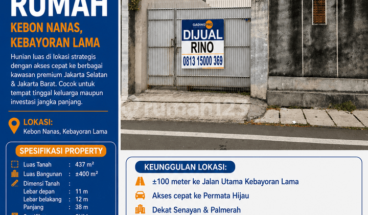 Ready-to-Occupy House Premier Location Kebon Nanas Kebayoran Lama South Jakarta