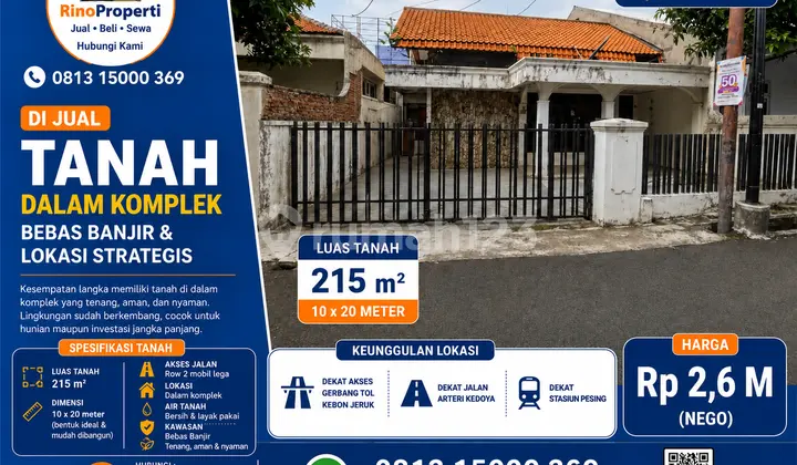 Selling Fast and Cheap! Land-Counted House in Kedoya, West Jakarta