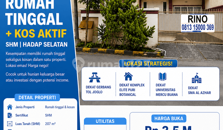 Nego Sampai Jadi! Rumah Kost Dalam Komplek Joglo Jakarta Barat