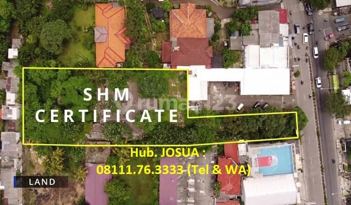 Tanah Depok Jl Kartini: LT 2304 m2, Pinggir Jalan Raya, Cocok Utk Kantor