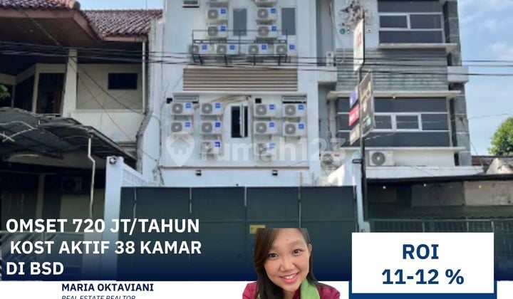Turun Harga! Omset 732 Jt/Tahun Kost 39 Kamar Full Terisi Roi 11% di BSD Serpong Bangunan Baru Eksklusif