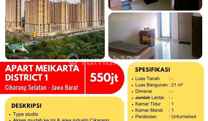 Dijual Apartemen Distrik 1 Meikarta Kawasan Industri Cikarang
